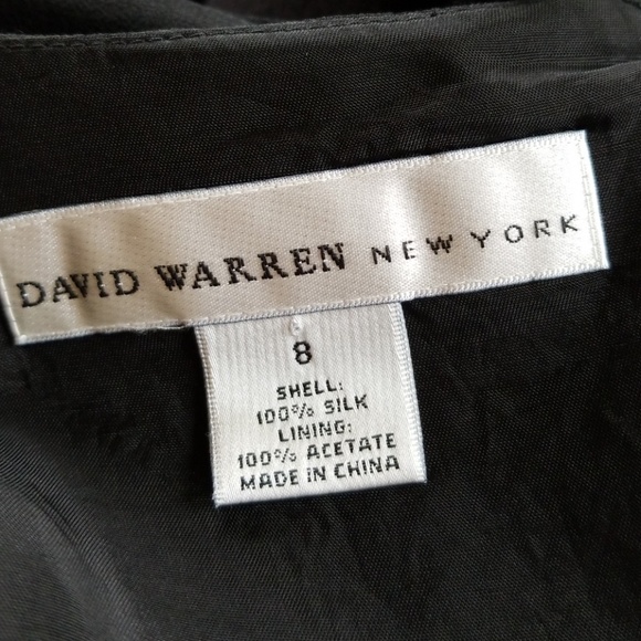 DAVID WARREN ▪ 100% Silk cocktail dress in black - Picture 7 of 8